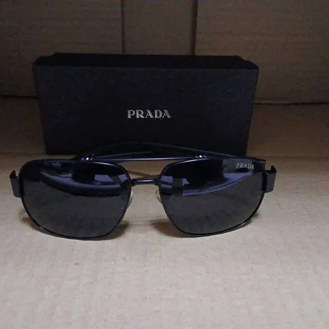 PRADA SUNGLASSES 60113 – BLACK RECTANGULAR FRAMES (56-16-140)