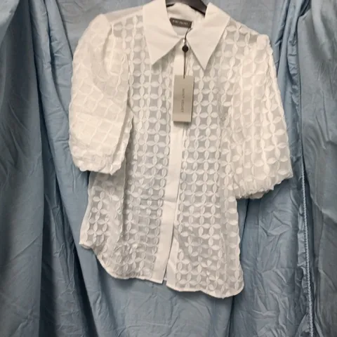 MINT VELVET IVORY DISC DETAIL SHIRT – SIZE M