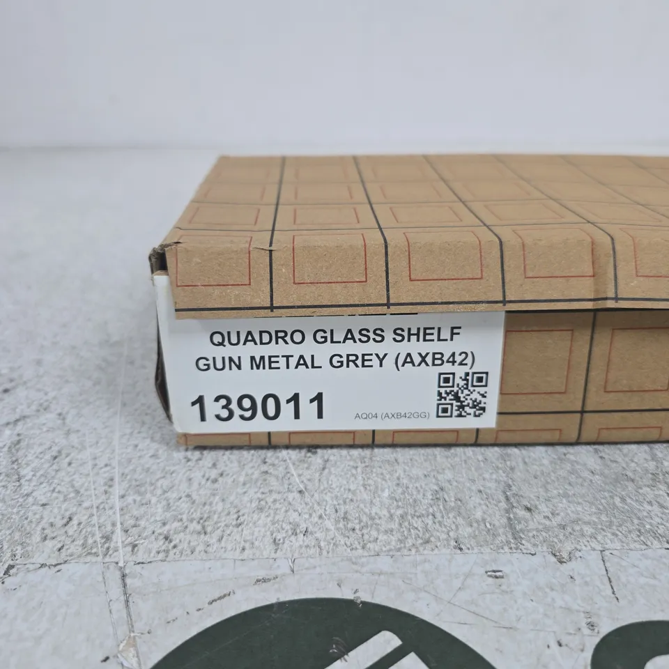 QUADRO GLASS SHELF GUN METAL GREY – AXB42