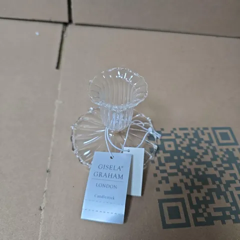 6X GISELA GRAHAM CLEAR CANDLESTICK HOLDERS