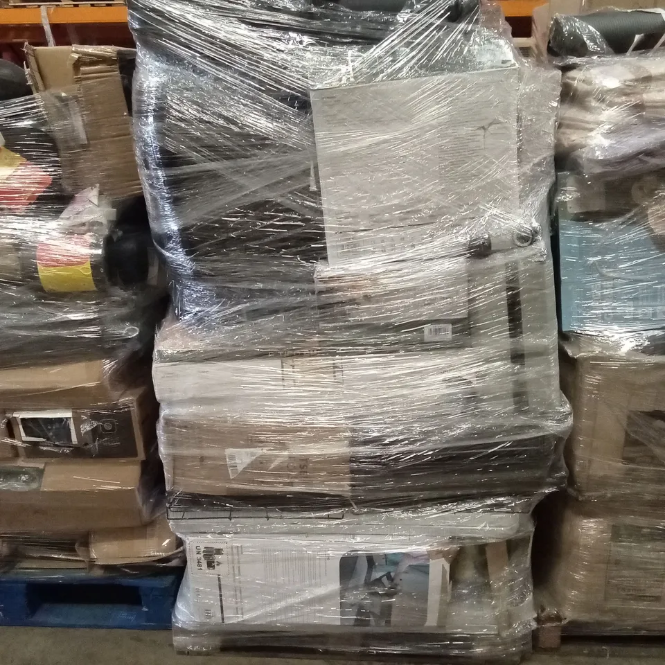 PALLET OF ASSORTED E-COMMERCE GOODS AND PRODUCTS TO INCLUDE; VACUUM CLEANER, LEAF BLOWER, 6FT FOLDING OUTDOOR TABLE, SHOE RACK, SUITCASES/CABIN BAGS ETC