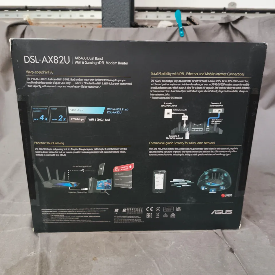 SEALED ASUS DSL-AX82U AX5400 DUAL BAND WIFI 6 MODEM ROUTER