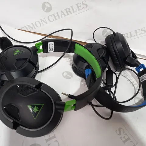 LOT OF 2 ASSORTED GAMING HEADSETS TO INCLUDE TURTLE BEACH EAR FORCE 50X, AND TURTLE BEACH EAR FORCE RECON 50P