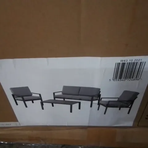 BOXED GOODHOME MOOREA ALUMINIUM COFFEE SET WITH CUSHIONS (1 BOX)