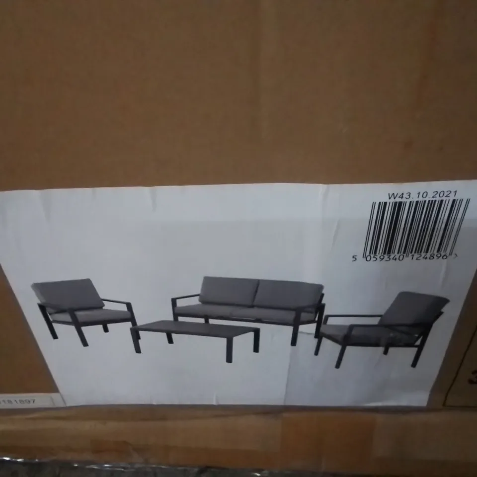 BOXED GOODHOME MOOREA ALUMINIUM COFFEE SET WITH CUSHIONS (1 BOX)