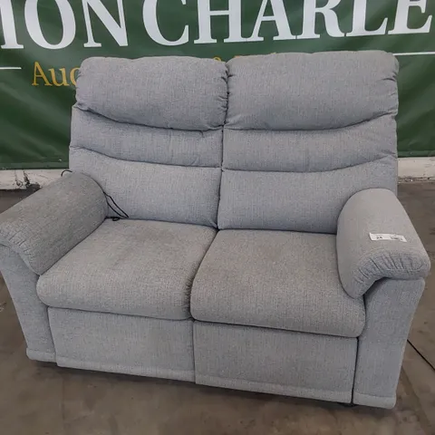 QUALITY BRITISH DESIGNER G PLAN POWER RECLINING TWO SEATER SOFA GREY FABRIC