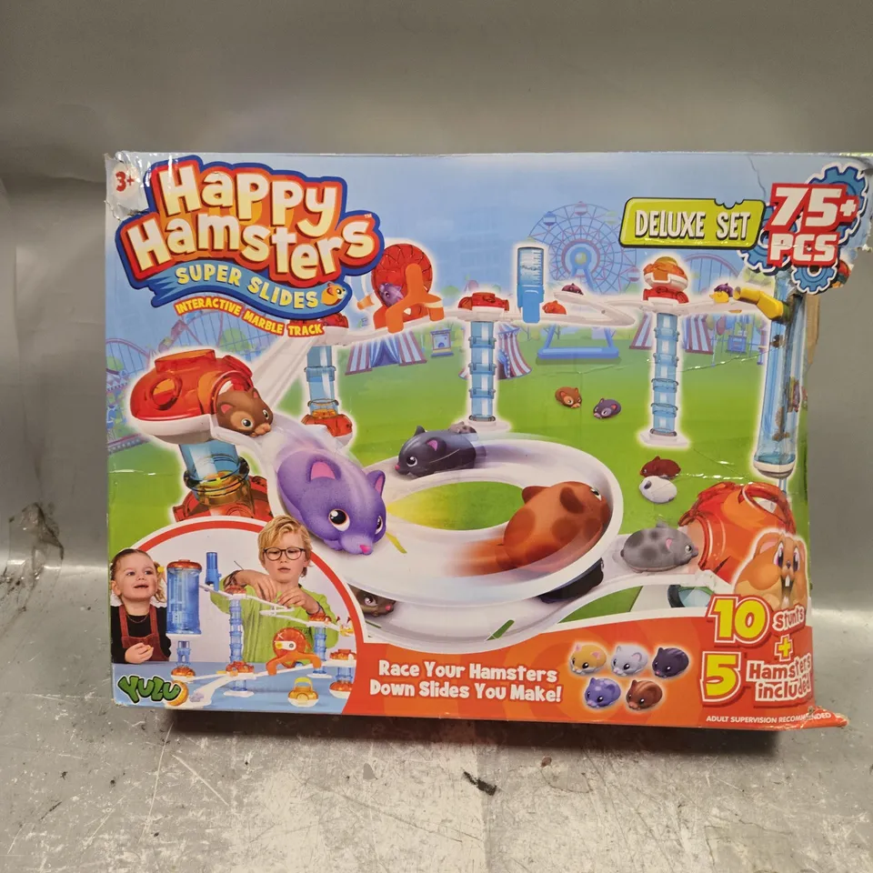 HAPPY HAMSTERS SUPER SLIDES INTERACTIVE MARBLE TRACK 
