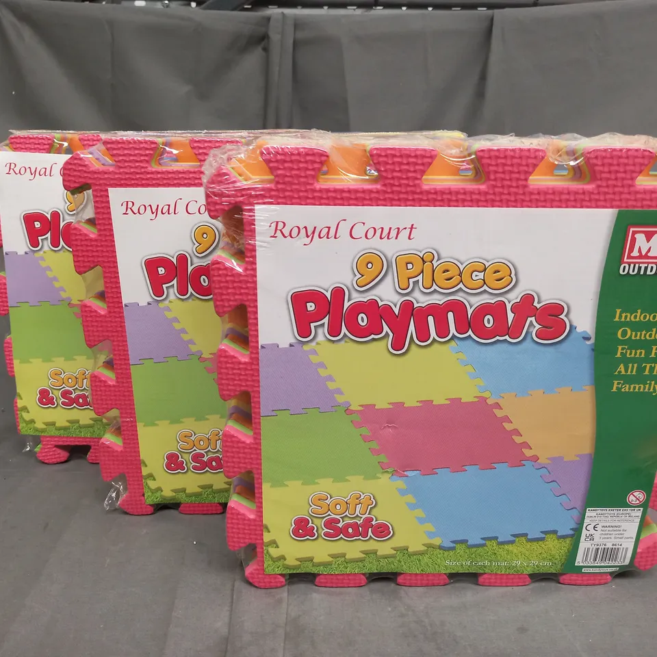 LOT OF 3 9-PACKS OF PLAYMATS IN MULTI