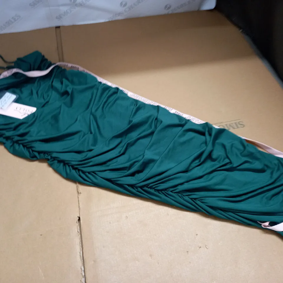 OH POLLY GREEN RUCHED DRESS - UK 12