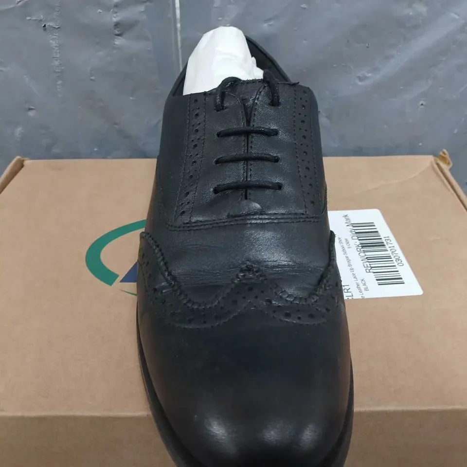 BOXED POD LEE LEATHER LACE UP BROGUE SCHOOL SHOE - BLACK RRP £50