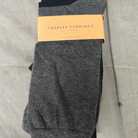 CHARLES TYRWHITT PACK OF 3 MULTI COTTON RICH SOCKS - MEDIUM