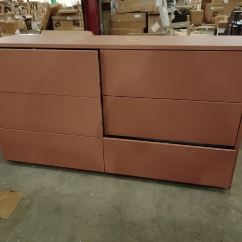 BROWN 6-DRAWER CHEST OF DRAWERS (LAMINATE) β FREE-STANDING
