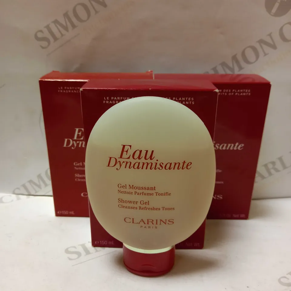 3 X 150ML CLARINS EAU DYNAMISANTE SHOWER GEL	