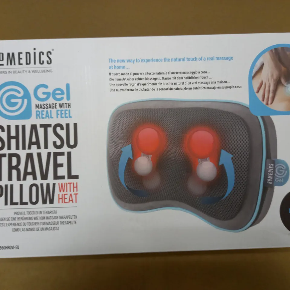 BOXED HOMEDICS SHIATSU TRAVEL PILLOW WITH HEAT GST-550HRQVI-EU