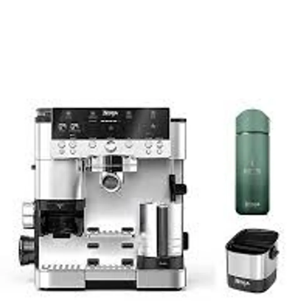 BOXED NINJA HOME BARISTA BUNDLE - INCLUDES A NINJA LUXE CAFÉ PREMIER COFFEE MACHINE, NINJA COFFEE KNOCK BOX, AND NINJA SIP PERFECT TRAVEL MUG (1 BOX) RRP £469