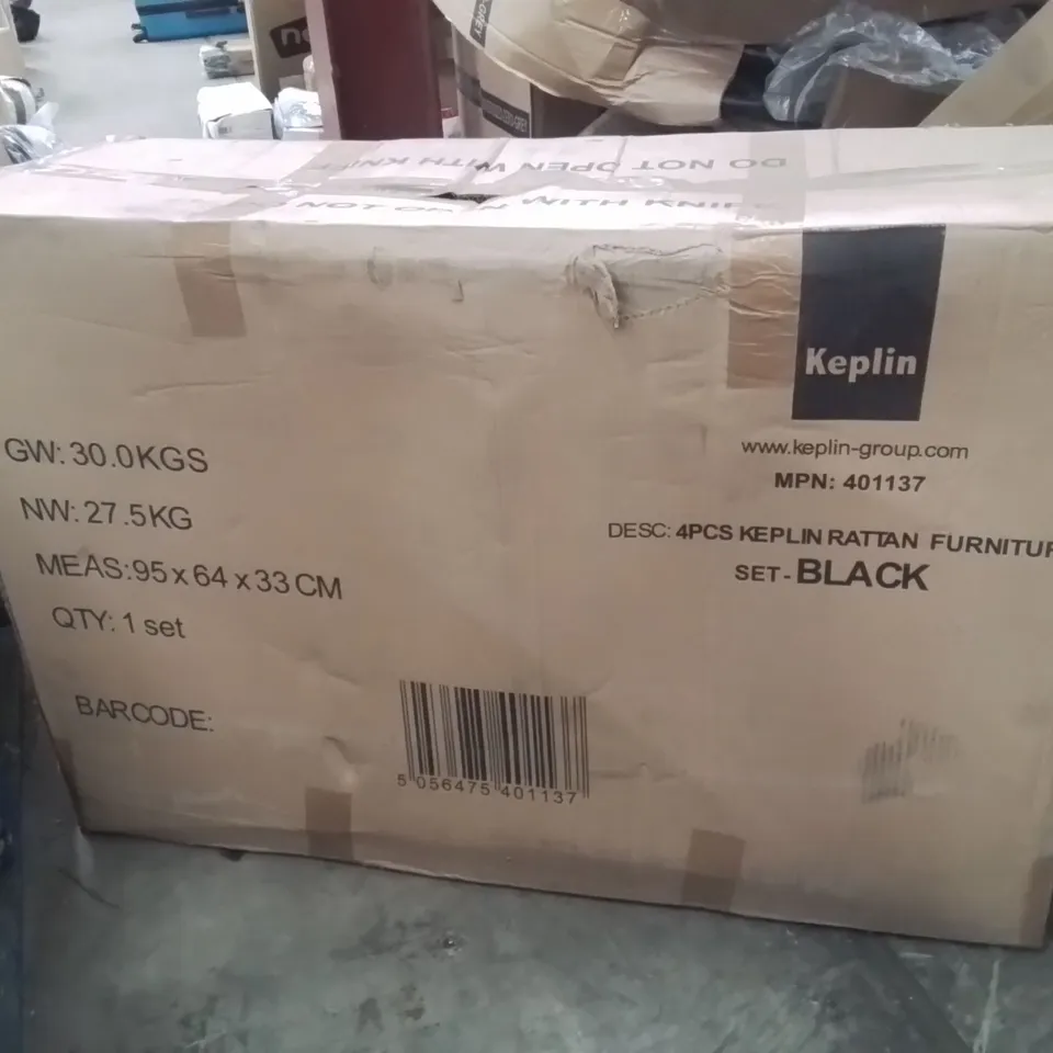 BOXED 4PCS KEPLIN RATTAN SET -BLACK-
