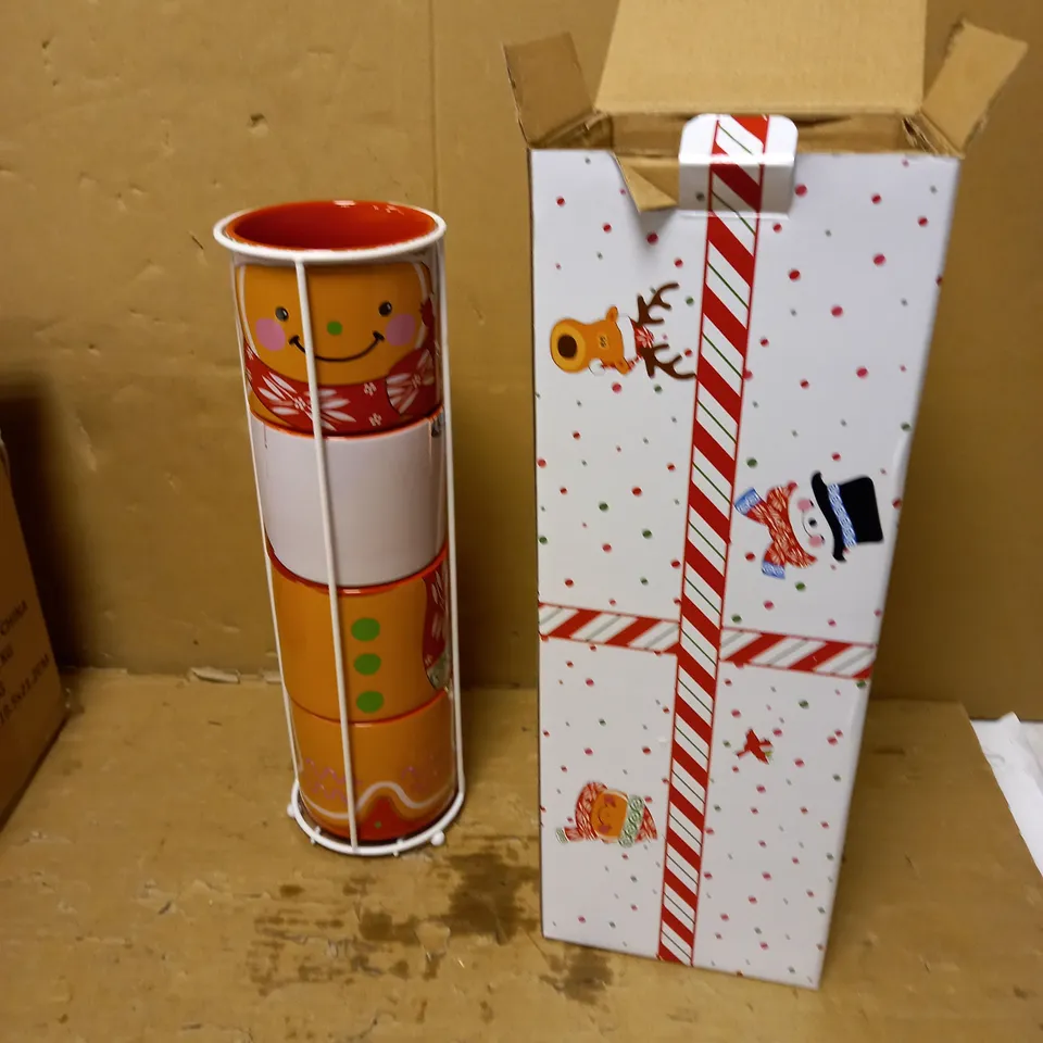 TEMP-TATIONS WINTER WHIMSY SET OF CERAMIC STACKING MUGS