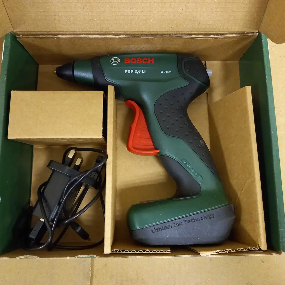 BOSCH PKP 3.6 LI CORDLESS GLUE GUN WITH INTEGRATED 3.6 V LITHIUM-ION BATTERY