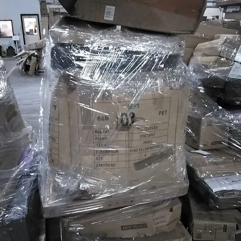PALLET OF HOUSEHOLD ITEMS TO INCLUDE CHAIR, STEAM MOP, SACK TRUCK, AND OTHER ASSORTED ITEMS...