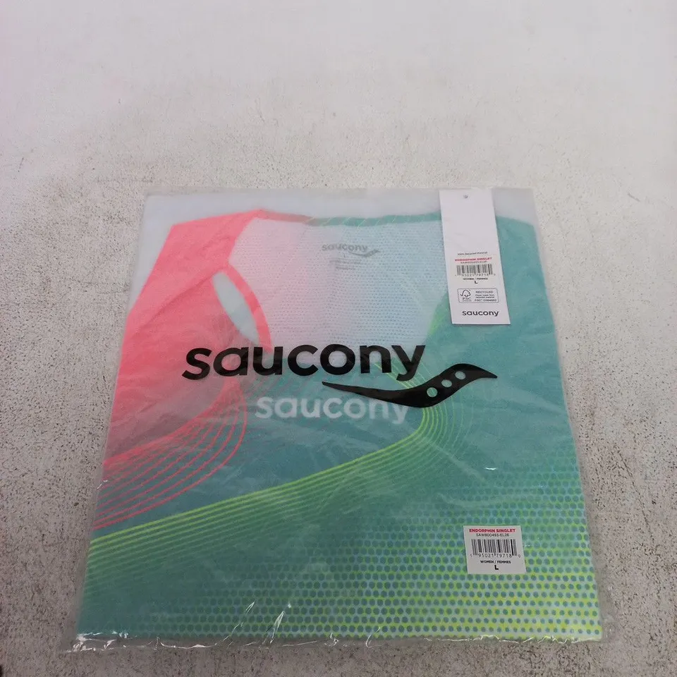 SAUCONY ENDORPHIN SINGLET WOMEN’S TOP – SIZE L