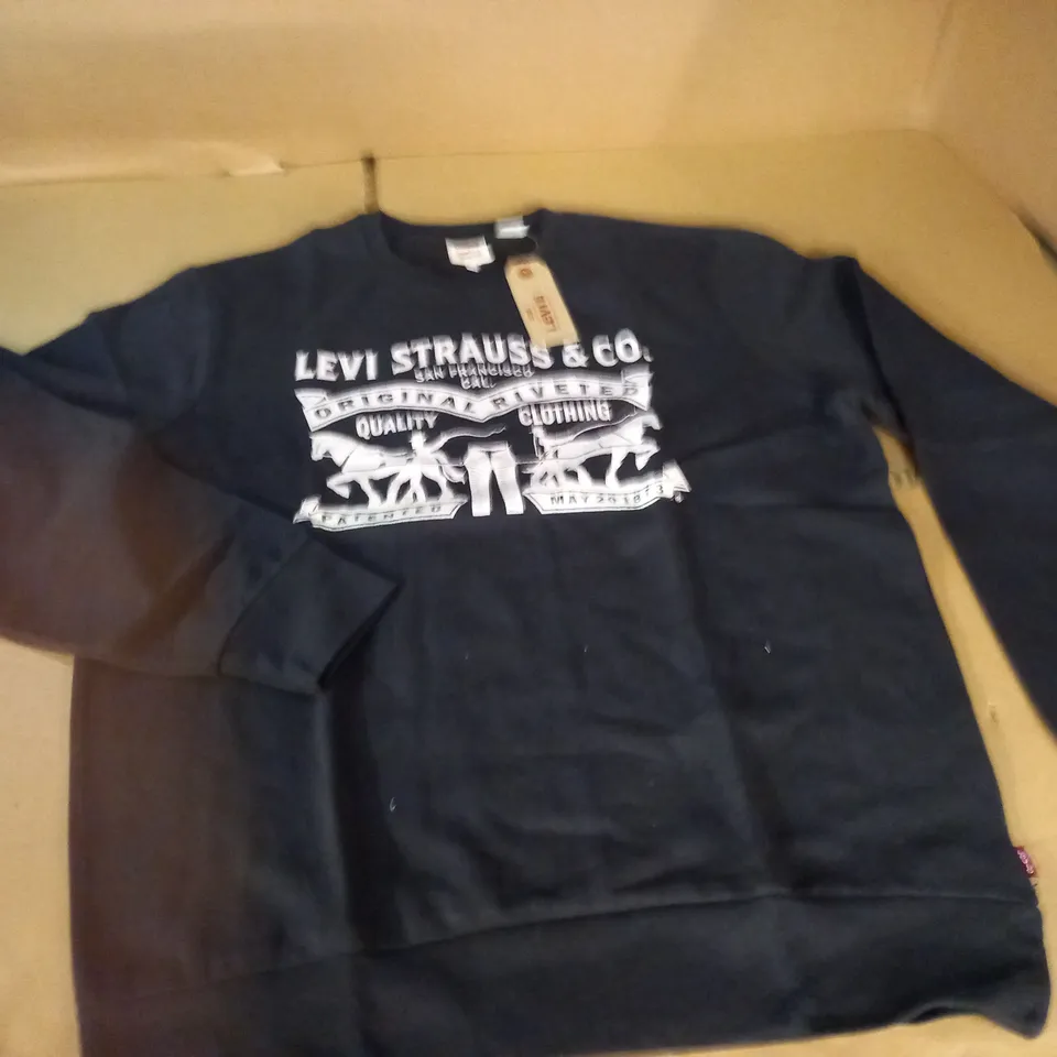 LEVIS BLACK CREW JUMPER - XL