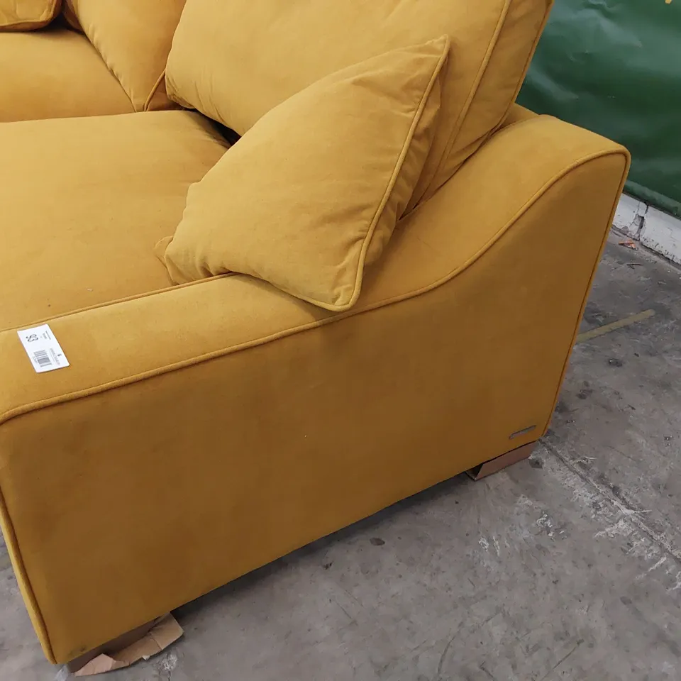QUALITY BRITISH DESIGNER LOUNGE Co. IMOGEN FOUR SEATER SOFA GOLD PLUSH FABRIC 