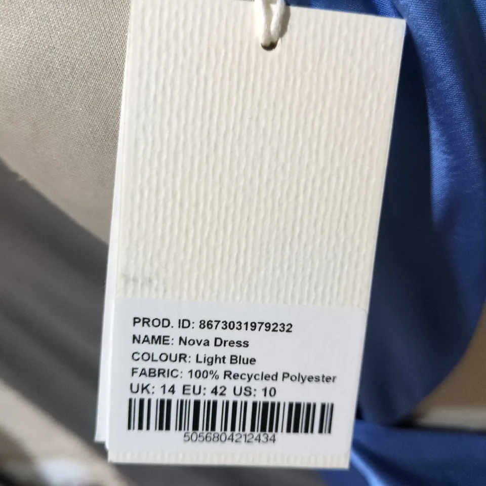 NOVA DRESS - LIGHT BLUE, POLYESTER, UK 14 (EU 42)