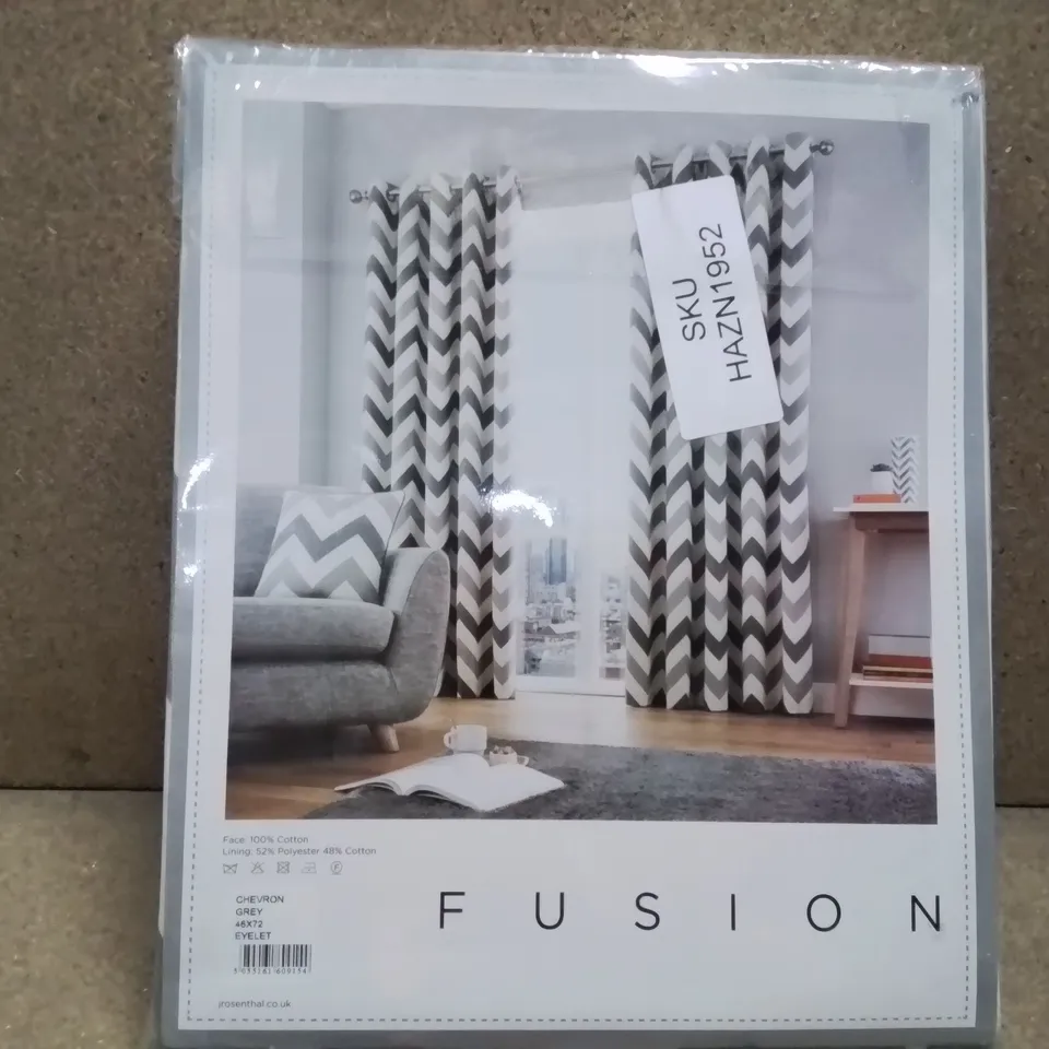 BRAND NEW FUSION FULLY LINED CURTAINS 117CM X 183CM - GREY