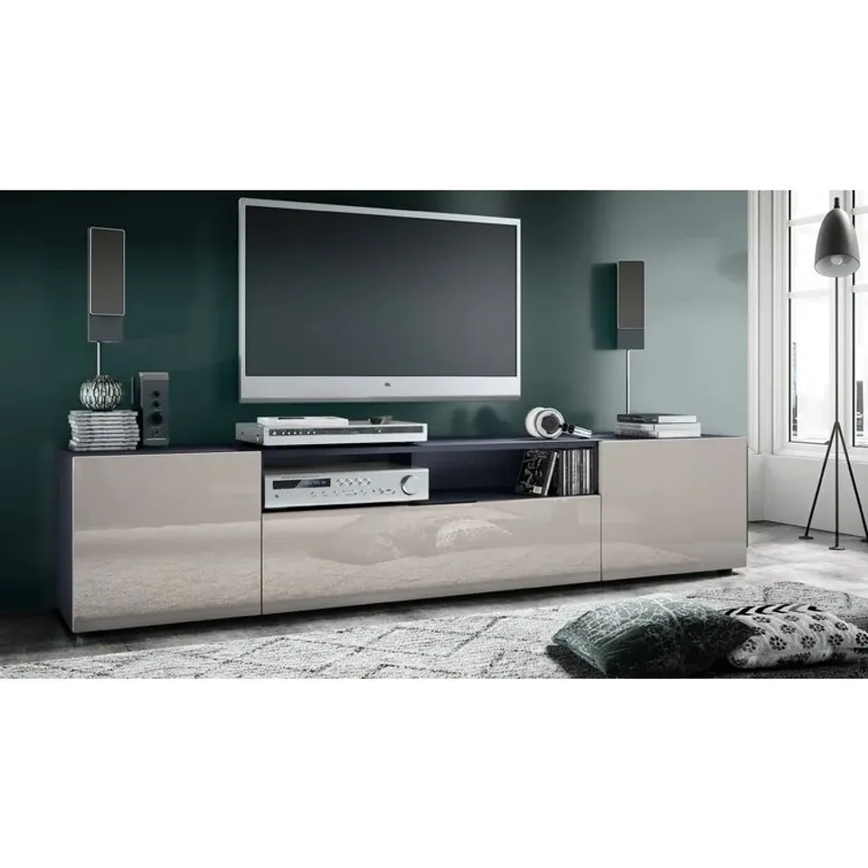 BOXED MCALPINE TV STAND FOR TV'S UP TO 78" (2 BOXES)