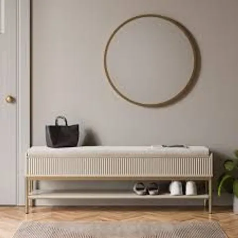 BOXED DUNELM GEORGI WIDE BENCH - NATURAL (1 BOX)