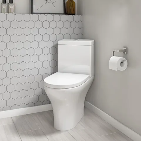 BOXED AUSTIN AND PORTLAND 375MM CORNER CISTERN IN GLOSS WHITE
