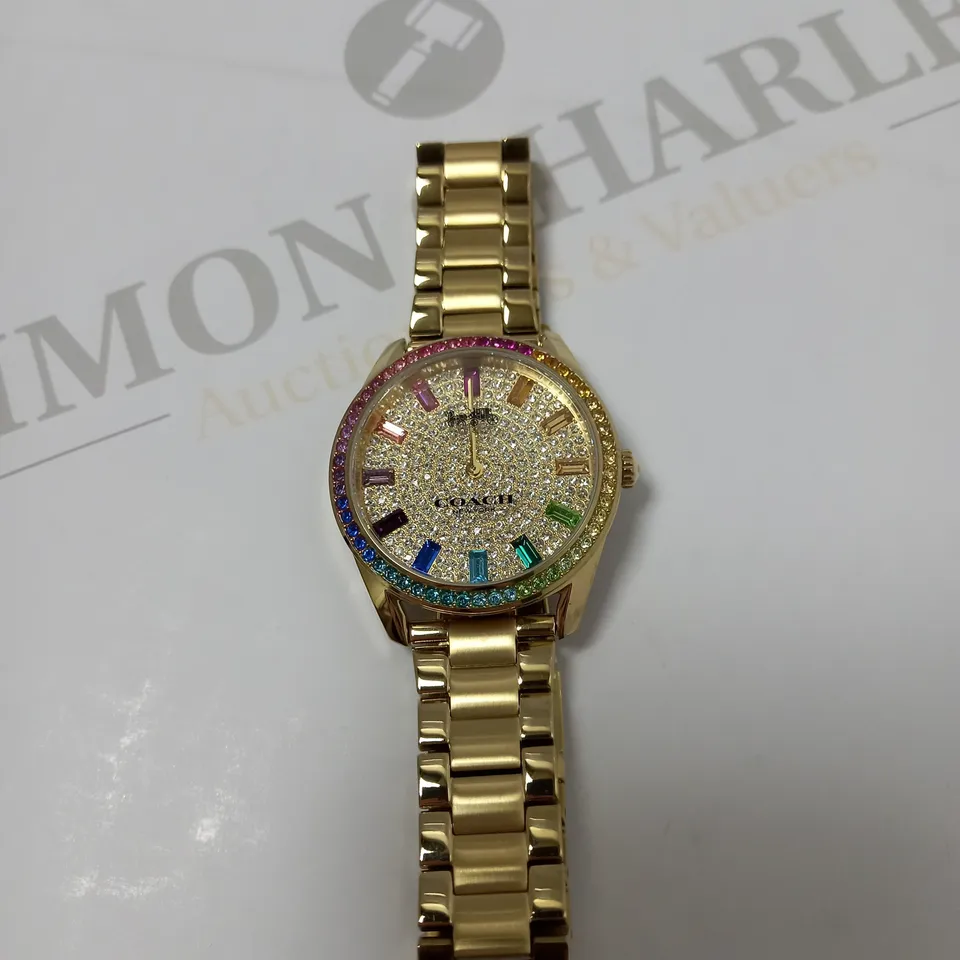 COACH PRESTON STAINLESS STEEL WITH RAINBOW