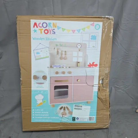 BOXED ACORN FLOORSTANDING WOODEN KITCHEN PLAYSET - BLUSH