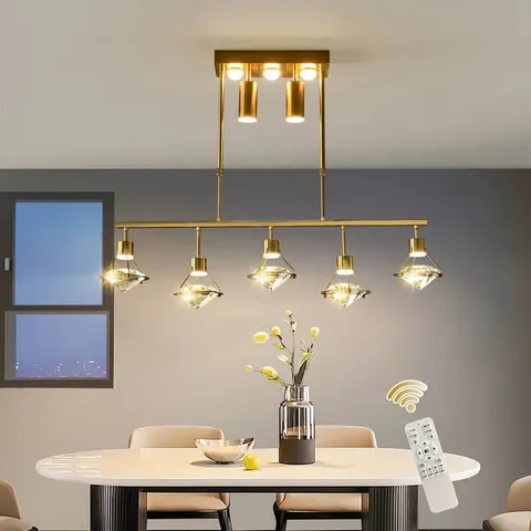 BOXED 10-LIGHT GOLD LED KITCHEN ISLAND PENDANT