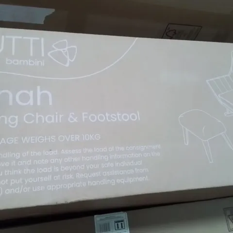 BOXED TUTTI BAMBINI JONAH ROCKING CHAIR AND FOOTSTOOL -STONE-