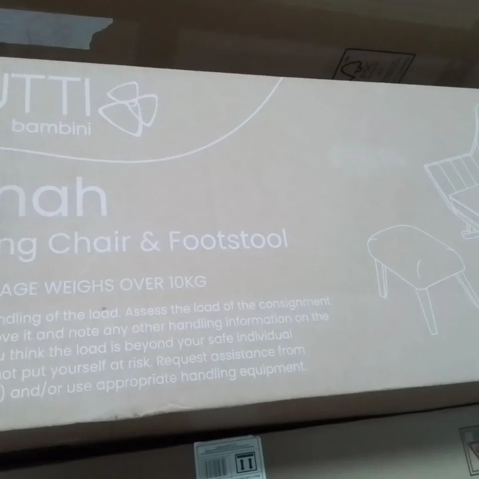BOXED TUTTI BAMBINI JONAH ROCKING CHAIR AND FOOTSTOOL -STONE-