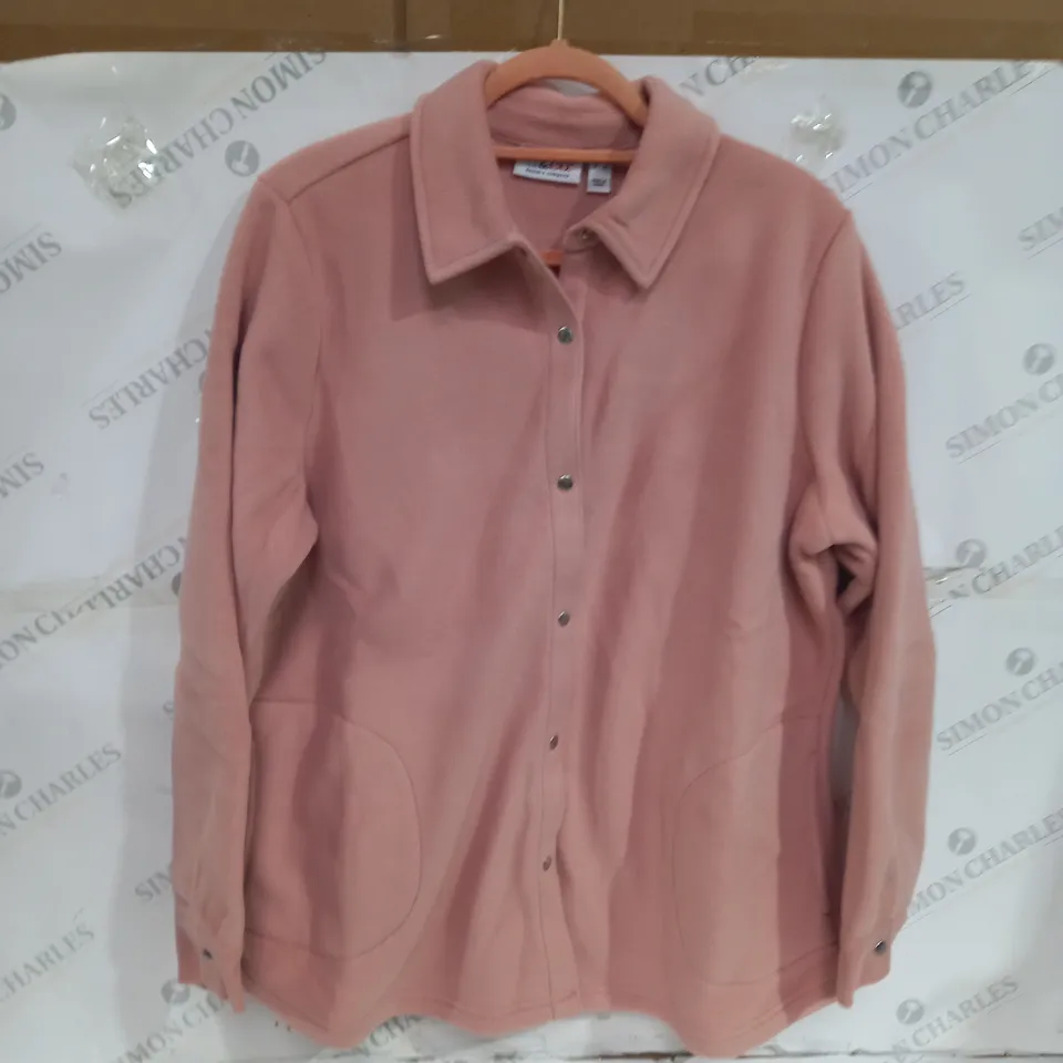 D&CO FLEECE JACKET IN DUSTY PINK SIZE XL 100% POLYESTER