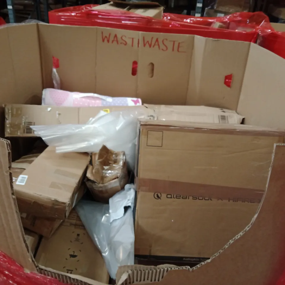 PALLET OF ASSORTED HOUSEHOLD GOODS AND PRODUCTS TO INCLUDE;air cooler,baby cushion