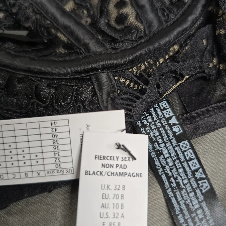 ANN SUMMERS LACE BRA – BLACK, UK 32B 