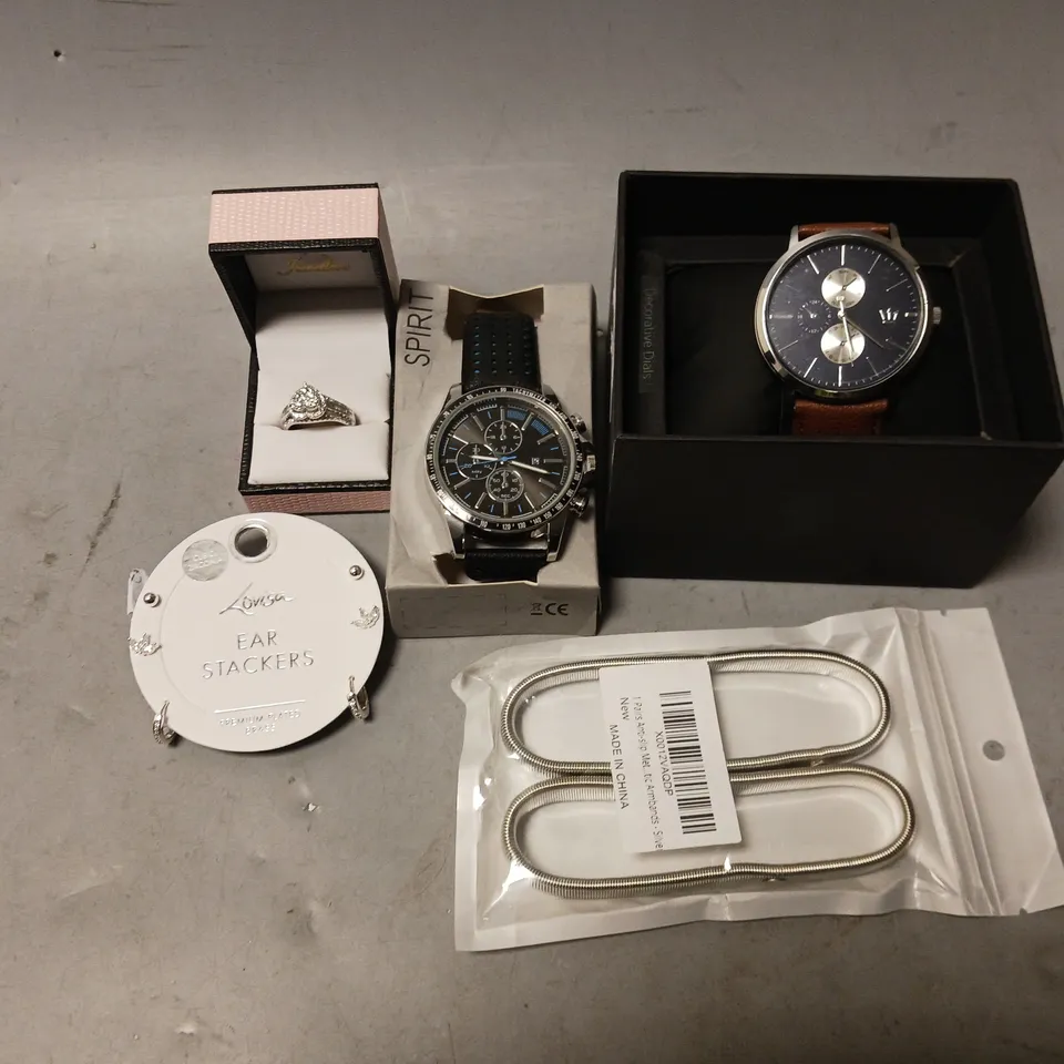 BOX OF APPROXIMATELY 12 ASSORTED ITEMS TO INCLUDE - NEXT WATCH , SPIRIT WATCH ,LOVOSA EAR STACLERS ETC