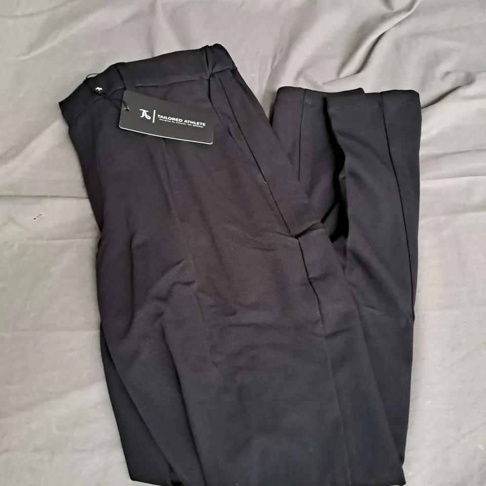TAILORED ATHLETE ESSENTIAL TROUSERS IN BLACK SIZE 30W 28L