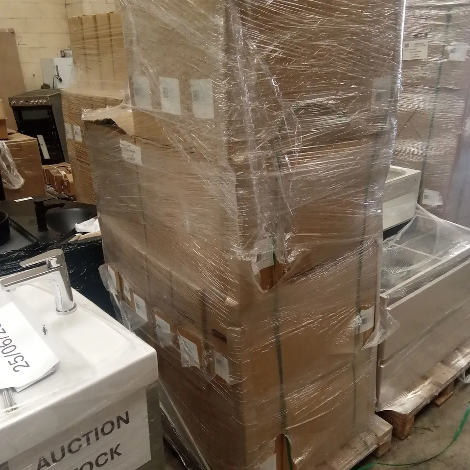 PALLET OF APPROXIMATELY 28 x BOXED VELDEAU MEDWAY SR CERAMIC BASINS, WHITE