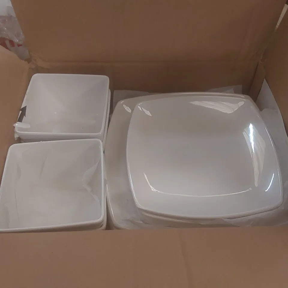 BOXED DWAYNE 12 PIECE MELAMINE DINNERWARE SET - SERVICE FOR 4 (1 BOX)