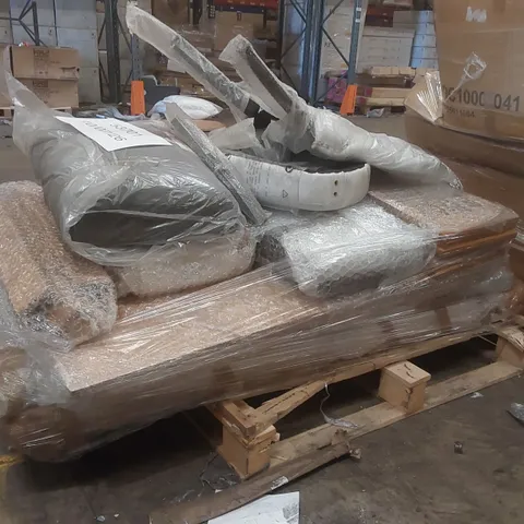 PALLET CONTAINING A VERY LARGE QUANTITY OF ASSORTED DESIGNER FURNITURE PARTS INCLUDING: CHAIR PARTS ECT