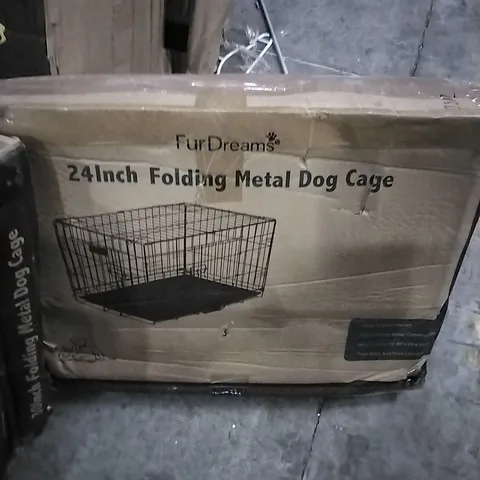 BOXED KEPLIN 24INCH FOLDING METAL DOG CAGE 