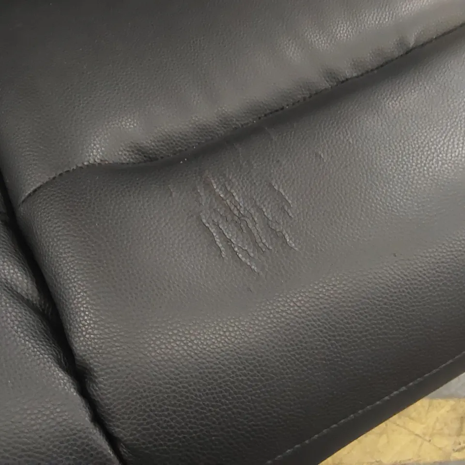 QUALITY DESIGNER ALBION STATIC FAUX LEATHER 3 SEATER SOFA - BLACK