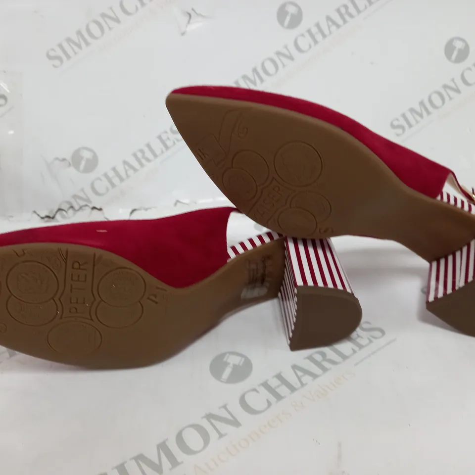 PAIR OF PETER KAISER RED HEELED SHOES - 5