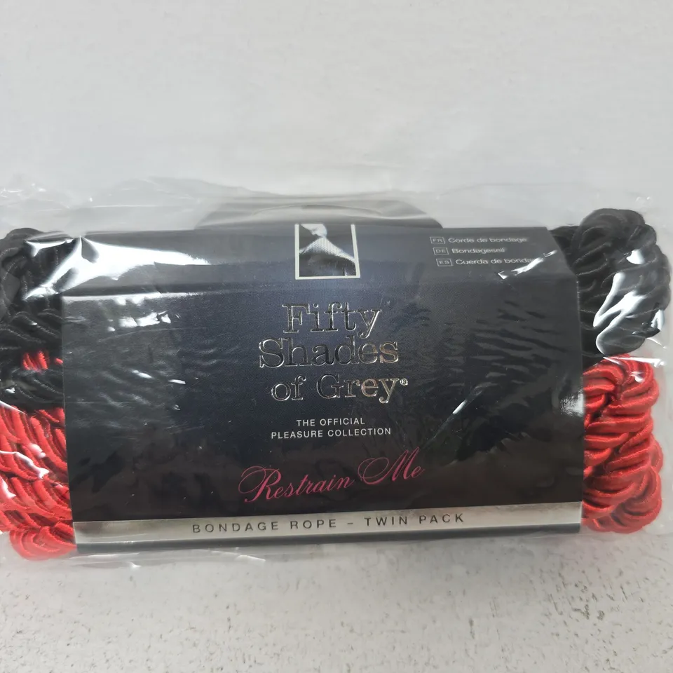 FIFTY SHADES OF GREY BONDAGE ROPE TWIN PACK – RESTRAIN ME (RED & BLACK)