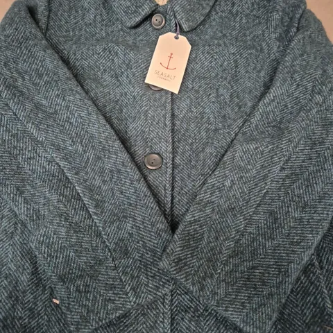 SEASALT CORNWALL WOOD CABIN COAT IN DARK WRECKAGE SIZE UK 12