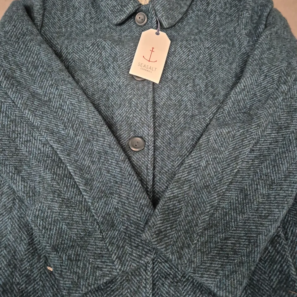 SEASALT CORNWALL WOOD CABIN COAT IN DARK WRECKAGE SIZE UK 12
